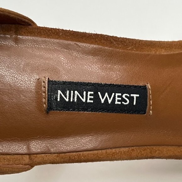 NINE WEST 8 Tan Dempsey Platform Heels Summer Vacation - Picture 8 of 10